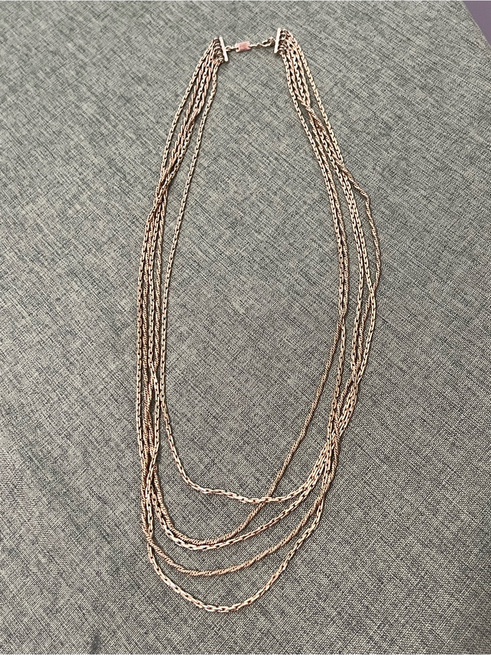 Vintage Gold Toned Five-Strand Necklace for Women, Marked Conduit London